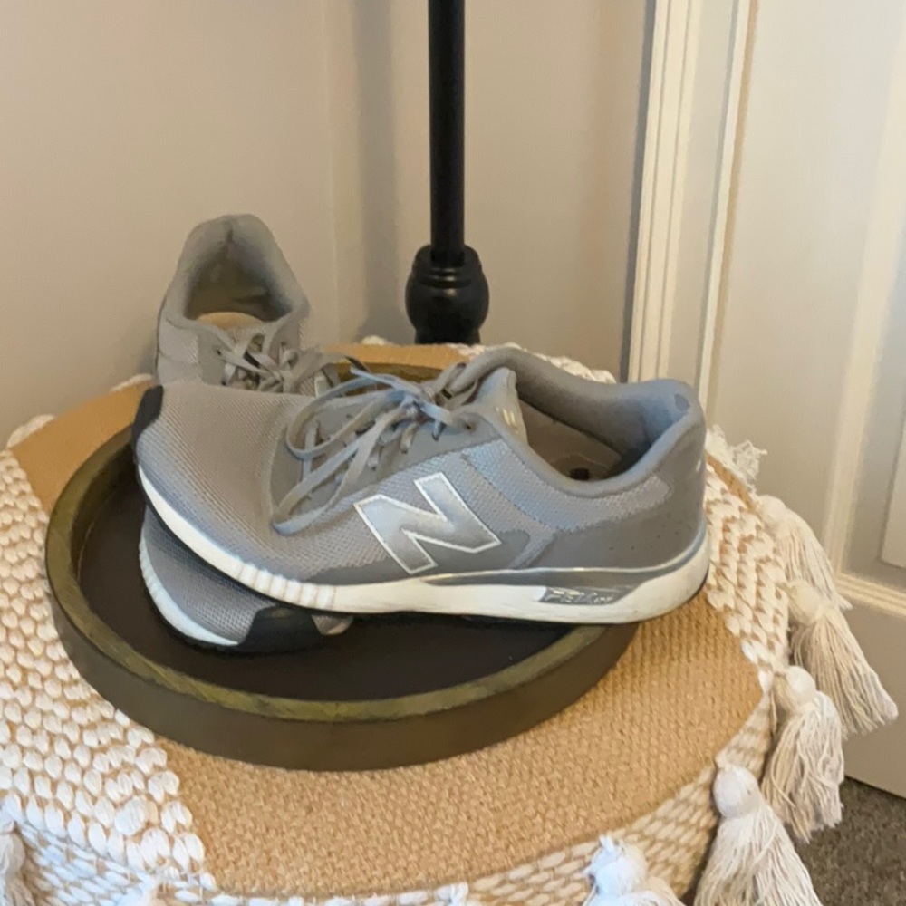 New Balance sneakers, size 8.5, gray/silver